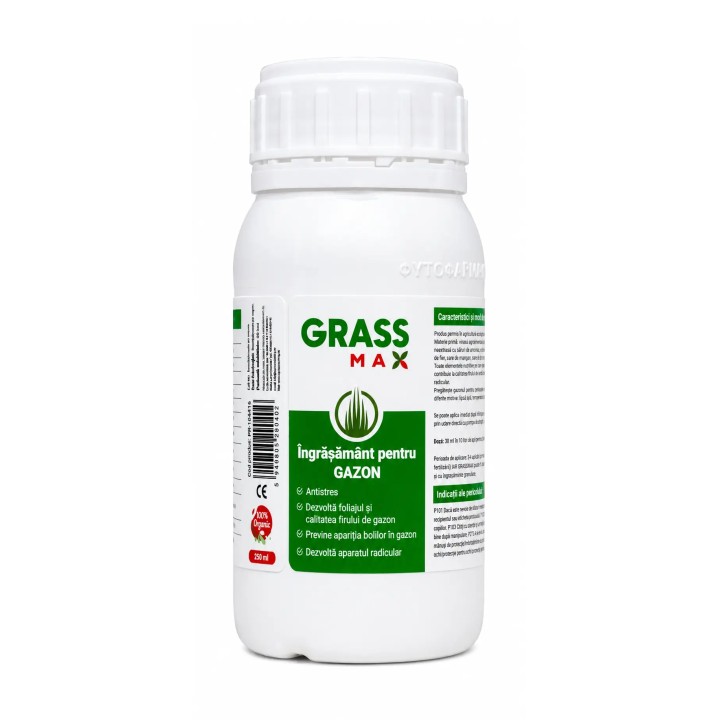 Ingrasamant lichid gazon GRASSMAX - 250 ml, foliar (750 m2)