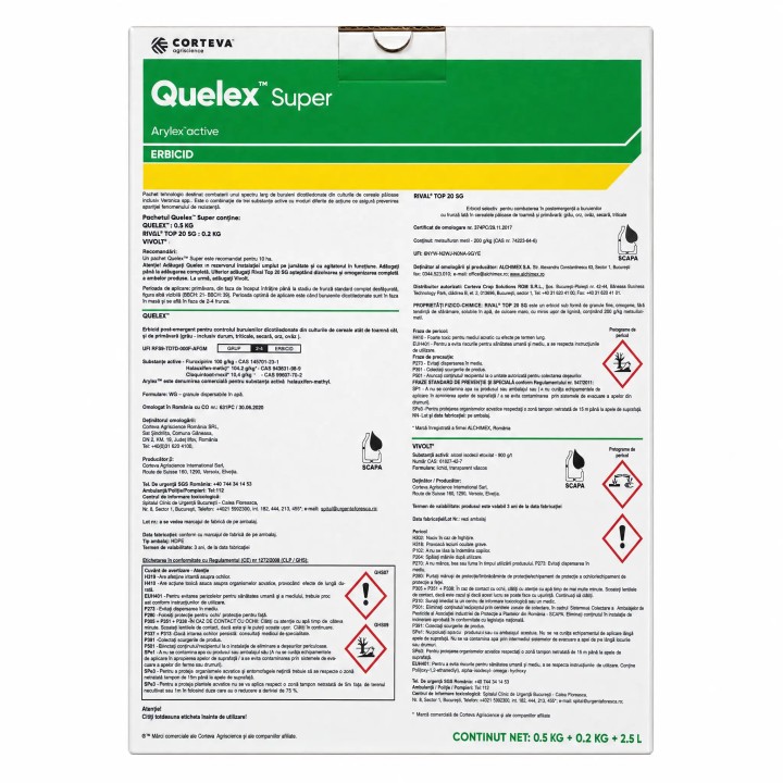 Pachet cereale paioase QUELEX SUPER, Corteva - 10 ha