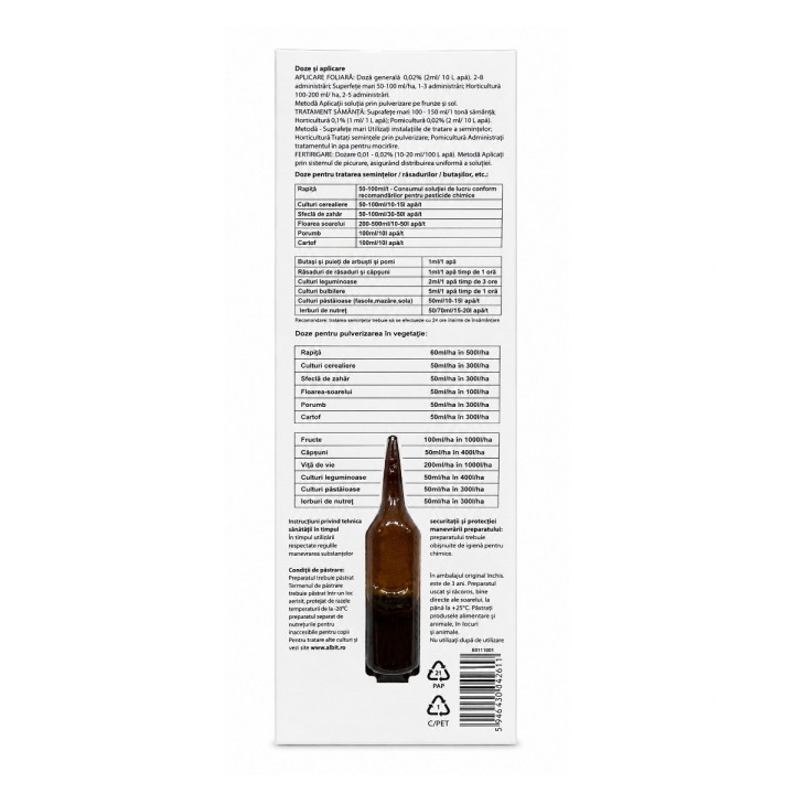 Biostimulator ALBIT, Ingrasamant Foliar, 2 ml, Vitana
