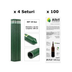 Pachet SMART-MIX 349 - ALBIT® 2 ml ( x 100 buc) + Araci din otel plastificat HORTI A-Z 16 mm x 180 cm (4 seturi x 25 buc)