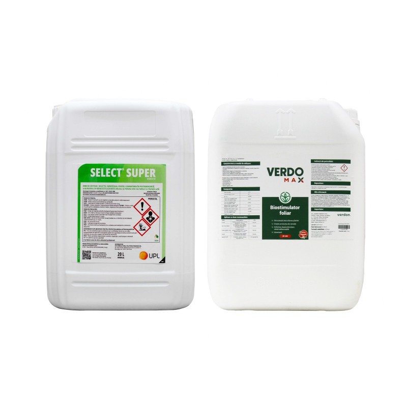 Pachet SMART-MIX 355 - Erbicid SELECT SUPER®, UPL 20 Litri + Biostimulator VERDOMAX® 20 Litri