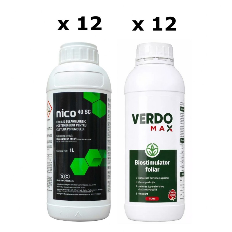 Pachet SMART-MIX 361 - Erbicid porumb NICO®, Sharda 1 L (x 12) + VERDOMAX® 1 L (x 12)