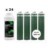 Pachet SMART-MIX 369 - Erbicid total GLYPHO 1 L (x 24 buc) + Araci oțel plastificat HORTI A-Z 16 mm x 180 cm (4 seturi x 25 buc)