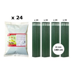 Pachet SMART-MIX 372 - Moluscocid AGROSAN B 1 kg (x 24 buc) + Araci otel plastifiat HORTI A-Z 16 mm x 180 cm (4 x 25 buc)