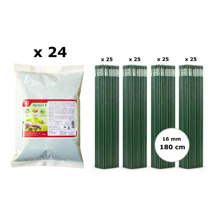 Pachet SMART-MIX 372 - AGROSAN B 1 kg (x 24 buc) + Araci HORTI A-Z 16 mm x 180 cm (4 x 25 buc)