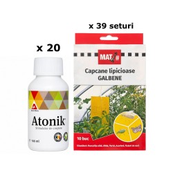 Pachet SMART-MIX 374 - Biostimulator ATONIK® Aectra 100 ml (x 20 buc) + Capcane lipicioase galbene MAT (x 39 seturi)