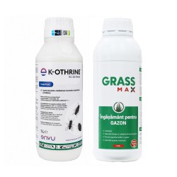Pachet SMART-MIX 388 - Insecticid K-OTHRINE SC 25 FLOW, Envu 1 Litru + Ingrasamant concentrat pentru gazon GRASSMAX 1 Litru