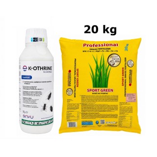 Pachet SMART-MIX 389 - K-OTHRINE SC 25 FLOW 1 L + Ingrasamant Gazon SPORT GREEN, Spring & Summer 20 kg