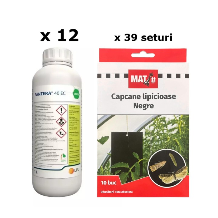 Pachet SMART-MIX 391 - Erbicid PANTERA 40 EC, UPL 1 L (x 12 buc) + Capcane lipicioase negre MAT (x 39 seturi)