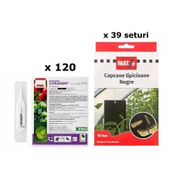 Pachet SMART-MIX 393 - Insecticid CORAGEN®, FMC - 1,5 ml (x 120 buc) + Capcane lipicioase negre MAT (x 39 seturi)
