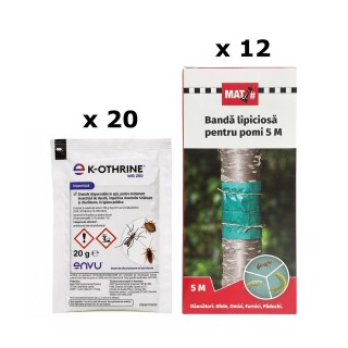 Pachet SMART-MIX 395 - K-OTHRINE WG 250 Envu, 20 g (x 20 buc) + Banda lipicioasa pomi MAT (x 12 buc)