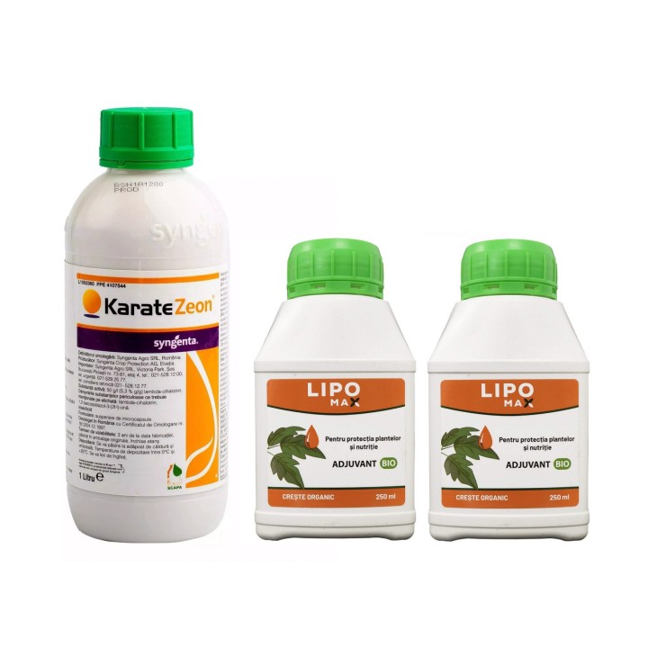 Pachet SMART-MIX 402 - Insecticid KARATE ZEON®, Syngenta 1 Litru + Adjuvant LIPOMAX® 250 ml (x 2 buc)