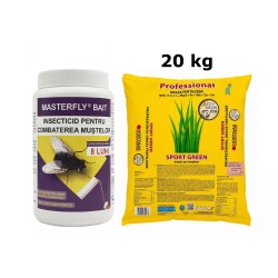 Pachet SMART-MIX 412 - Insecticid muste MASTERFLY BAIT 500 g + Ingrasamant Profesional Gazon SPORT GREEN, Spring & Summer 20 kg