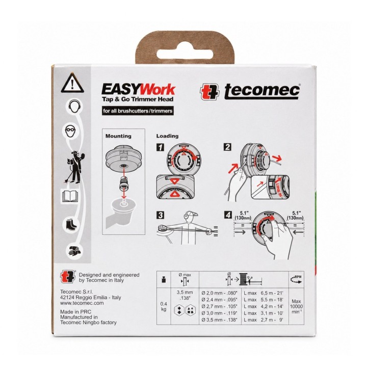 Cap motocoasa Tecomec EW109 Easy Work Tap & Go M10x1 M12x1,5 | Verdon