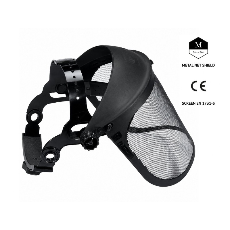 Viziera Profesionala Tecomec cu Plasa Metalica | Protectie Motocoasa EN 1731-S