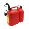 Canistra dubla Tecomec 5 L + 2,5 L rosie, cu rezervor de Carburant si Ulei, Stut de turnare inclus