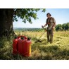 Canistra Dubla Tecomec 6 L + 3 L Rosie pentru Carburant si Ulei, cu Sistem de turnare Inclus, Profesionala si Rezistenta