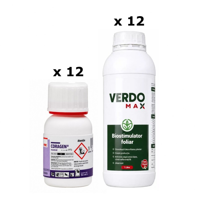 Pachet SMART-MIX 121 - CORAGEN 50 ml x 12 buc + VERDOMAX 1 L x 12 buc