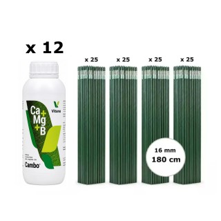 Pachet SMART-MIX 417 -  Ingrasamant foliar CAMBO, Vitana 1 L (x 12 buc) + Araci HORTI A-Z 16 mm x 180 cm (4 x 25 buc)
