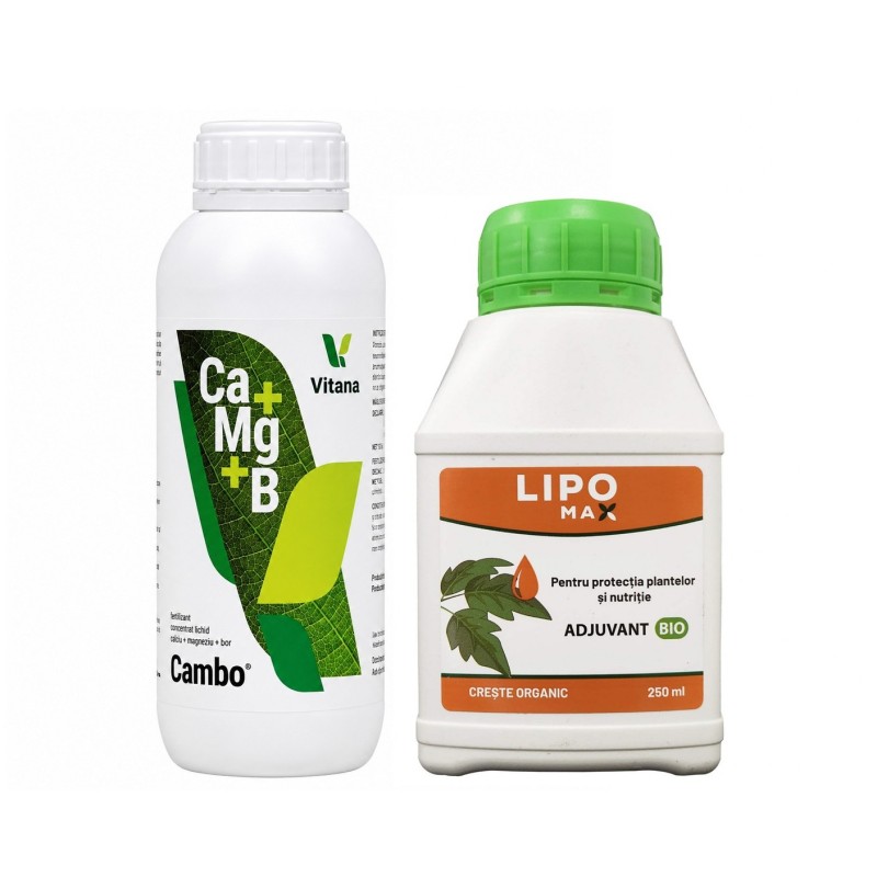 Pachet SMART-MIX 418 - Ingrasamant foliar CAMBO, Vitana 1 L + Adjuvant ecologic LIPOMAX® 250 ml