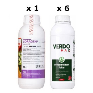 Pachet SMART-MIX 49 - CORAGEN 1 Litru + Biostimulator VERDOMAX 6 Litri