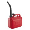 Canistră TECOMEC® Roșie 5 Litri cu Ștuț Flexibil de Turnare, pentru Benzină și Amestec Carburant