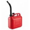 Canistră TECOMEC® Roșie 10 Litri cu Ștuț Flexibil de Turnare, pentru Benzină și Amestec Carburant
