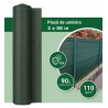 Plasa Umbrire Gard HORTI A-Z, Rola 2 x 50 m, Verde Inchis, 110 g/m², Grad ridicat de umbrire 90%, Tratata UV