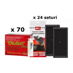 Pachet SMART-MIX 428 - Insecticid TALENT SUPER 7,5 ml (x 70 buc) + Set 2 Capcane lipici Soareci si Sobolani MAT (x 24 seturi)