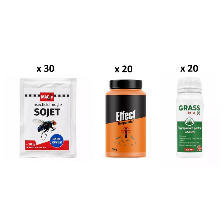 Pachet SMART-MIX 430 - SOJET® 10 g (x 30 buc) + NEOPERMIN EFFECT 100 g (x 20 seturi) + GRASSMAX 100 ml (x 20 buc)