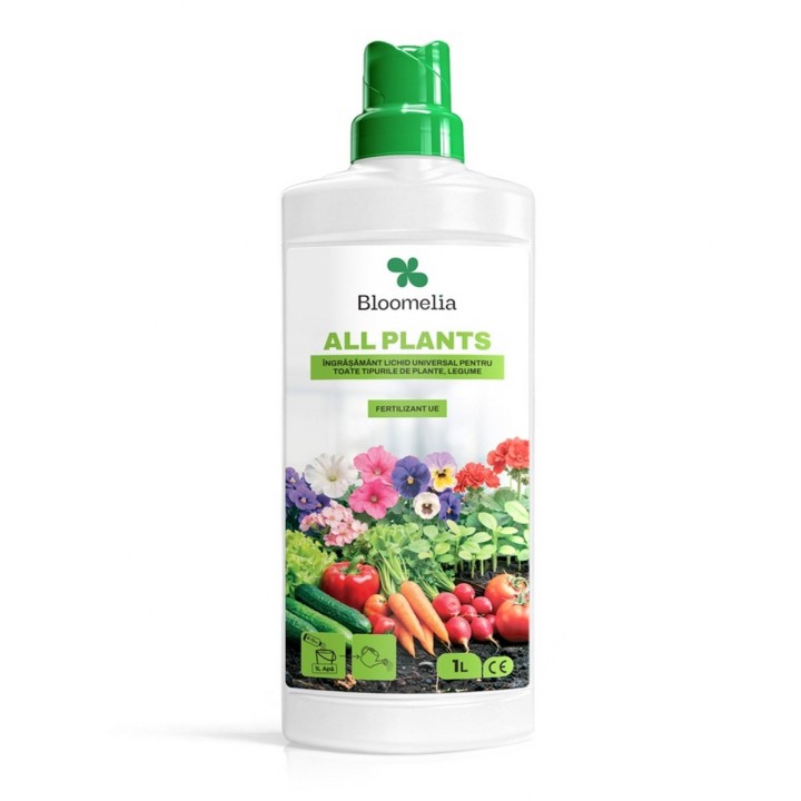 BLOOMELIA ALL PLANTS - 1 L, Ingrasamant mineral lichid pentru toate plantele de interior si exterior, NPK cu microelemente