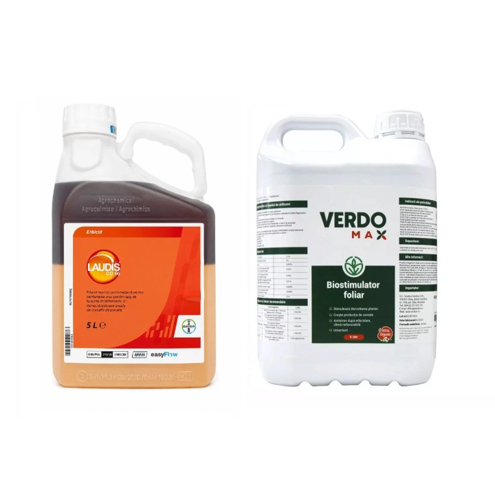 Pachet SMART-MIX 321 - Erbicid LAUDIS 66 OD, Bayer 5 L + Biostimulator VERDOMAX 5 L