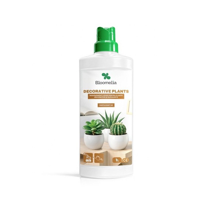 BLOOMELIA DECORATIVE PLANTS 1 L - Ingrasamant mineral lichid pentru plante decorative si suculente, NPK cu magneziu, sulf si mic