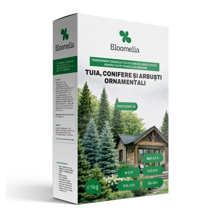 BLOOMELIA TUIA, CONIFERE, ARBUSTI ORNAMENTALI - 1 kg, Ingrasamant granulat, Eliberare lenta