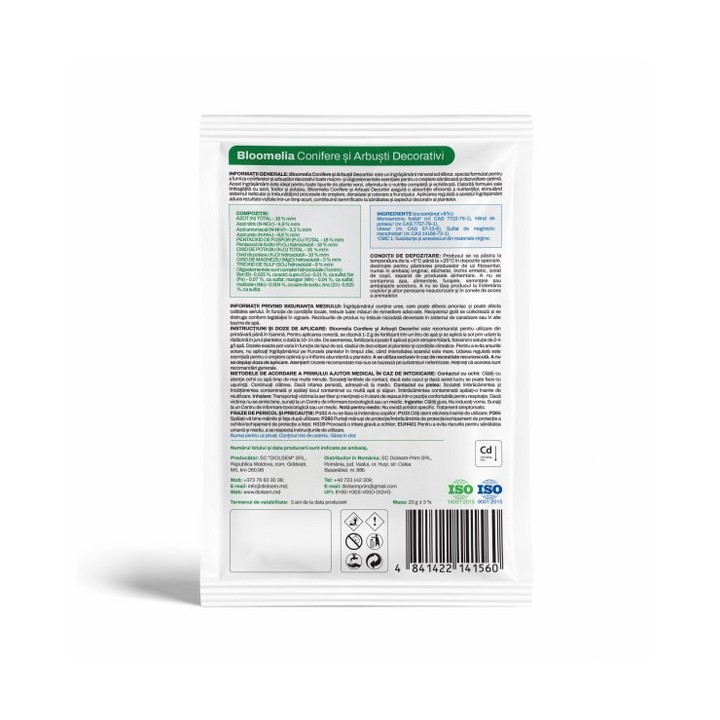 BLOOMELIA CONIFERE, ARBUSTI DECORATIVI - 20 gr - Ingrasamant hidrosolubil NPK 18-18-18 cu magneziu si microelemente
