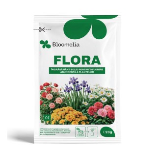 BLOOMELIA FLORA 20 gr - Ingrasamant hidrosolubil pentru plante cu flori, NPK 15-5-30 + magneziu, sulf si microelemente