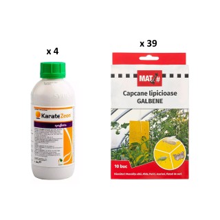 Pachet SMART-MIX 433 - KARATE ZEON® 1 L - Insecticid (x 4 buc) + Capcane lipicioase galbene MAT - set 10 placi (x 39 buc)