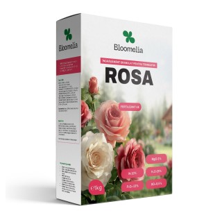 BLOOMELIA ROSA 1 kg - Ingrasamant granulat pentru trandafiri, NPK 10-13-25 cu magneziu, sulf si oligoelemente