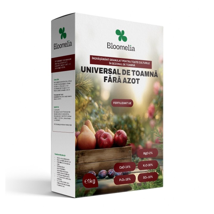 BLOOMELIA UNIVERSAL TOAMNA 1 kg - Ingrasamant granulat universal fara azot, PK 0-16-30, pentru pomi, arbusti, trandafiri, flori