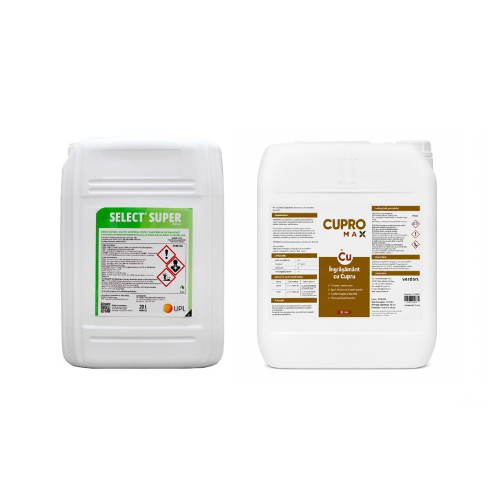 Pachet SMART-MIX 439 - Erbicid SELECT SUPER® - 20 l + CUPROMAX® - 20 Litri