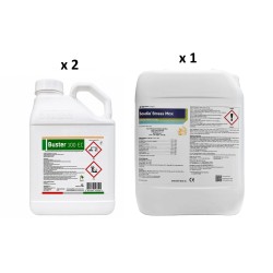 Pachet SMART-MIX 443 - Erbicid BUSTER 100 EC® - 5 Litri (x 2 buc) + Biostimulator SOSDIA STRESS MAX® - 10 Litri