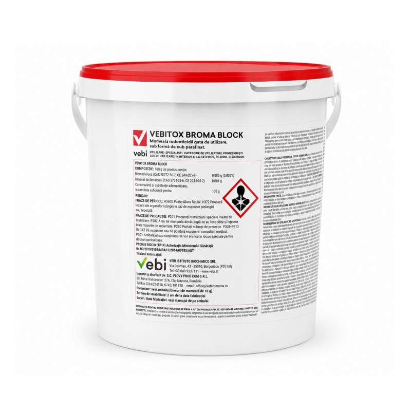 Raticid VEBITOX Broma Block - 5 kg
