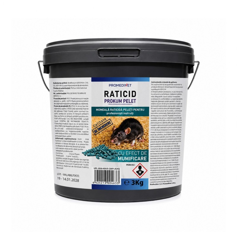 Raticid PROKUM PELET - galeata 3 kg