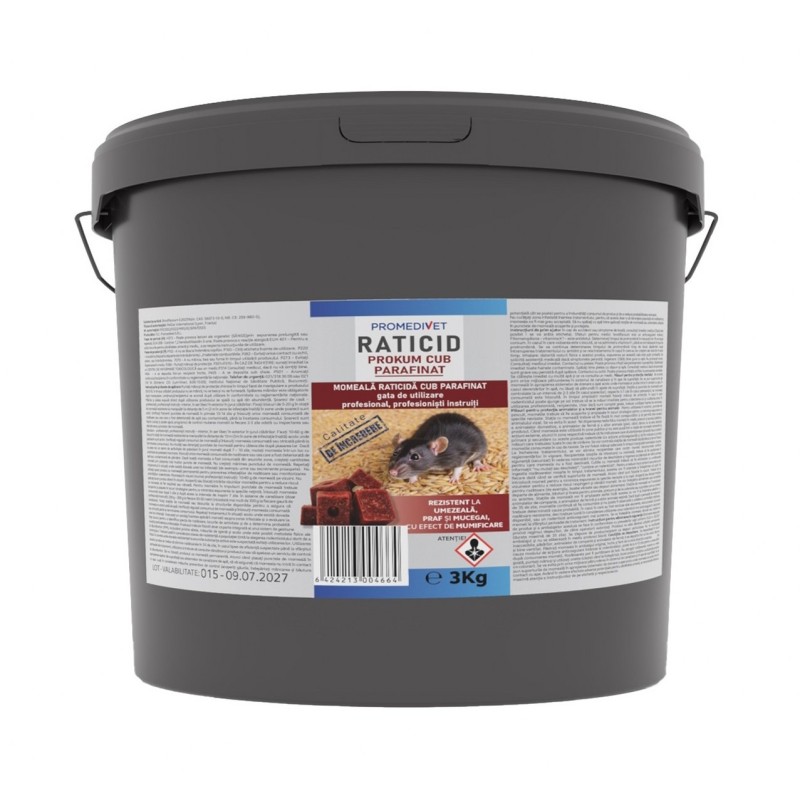 Raticid PROKUM Cub Parafinat 3 kg Brodifacoum | Promedivet