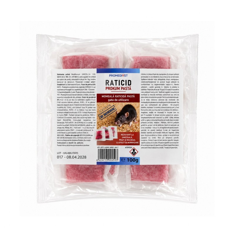 Raticid Prokum Pasta 100 g cu Brodifacoum| Promedivet
