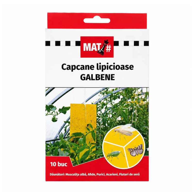 Capcane lipicioase galbene MAT# - set 10 placi