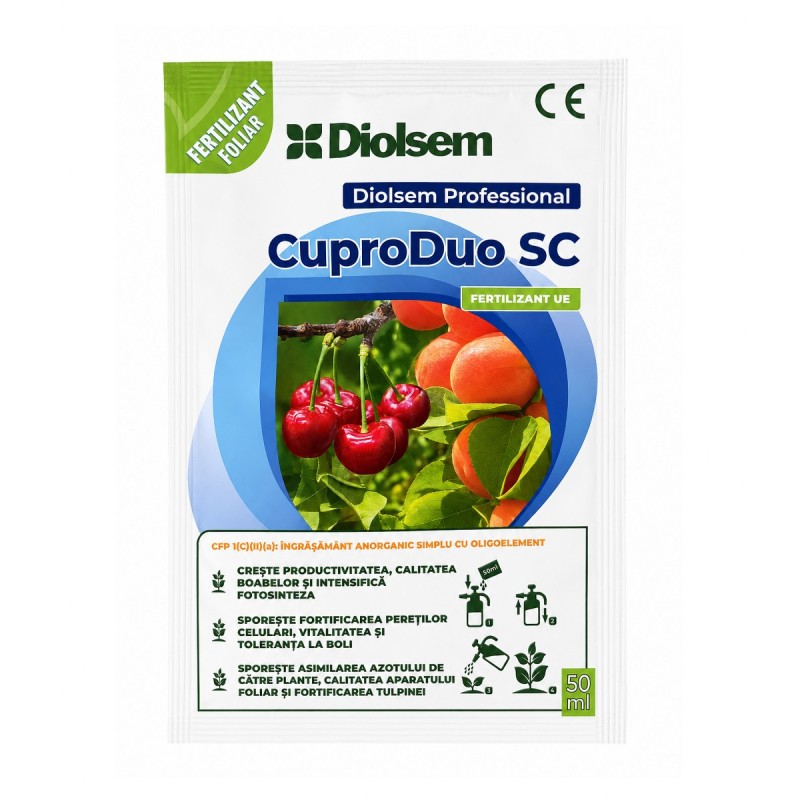 Ingrasamant foliar CuproDuo SC Diolsem 50 ml cu cupru