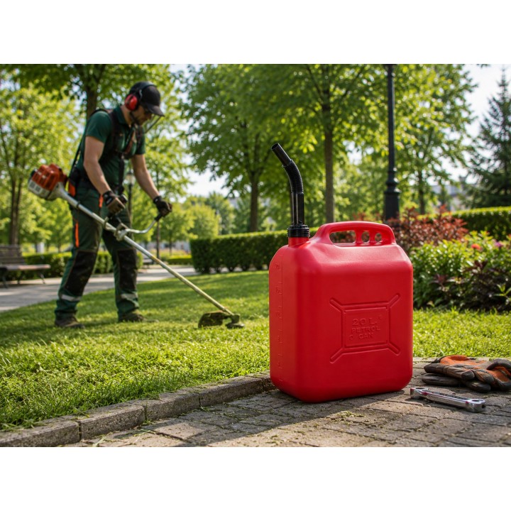 Canistra TECOMEC® 20L cu Stut Flexibil - Recipient Combustibil pentru Motocoasa si Drujba