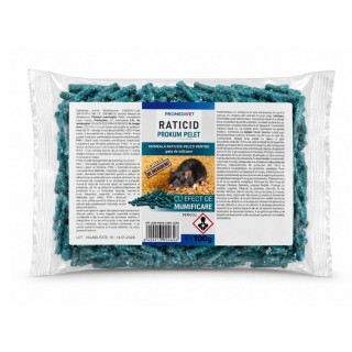 Raticid PROKUM PELET, Promedivet, momeală cu Brodifacoum 0,0025% pentru șobolani și șoareci - pungă 100 g