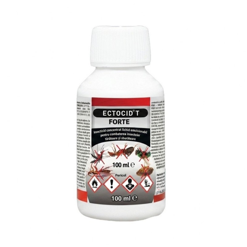 Insecticid ECTOCID T Forte, Promedivet, concentrat pentru dezinsecție, combatere insecte târâtoare și zburătoare, 100 ml